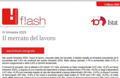 ISTAT: occupazione in crescita nel 2025, aumenta il costo del lavoro