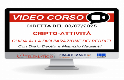 Cripto-attività: guida alla Dichiarazione dei Redditi corso online 3 luglio