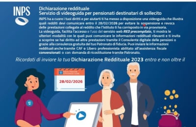 Modello RED 2023 entro il 28.2.2026: le istruzioni INPS