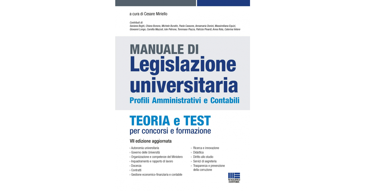 Legislazione Universitaria Per Concorsi Pdf Gratis Manuale di legislazione universitaria - Libro di carta - FISCOeTASSE.com