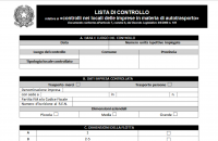 Check list INL per controllo imprese autotrasporto