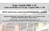 Testo Unico Sicurezza - TU 81- 2008 agg Luglio 2025