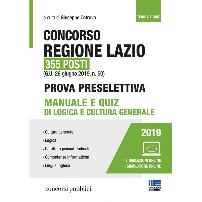 Concorso Regione Lazio 355 posti:Manuale e Quiz