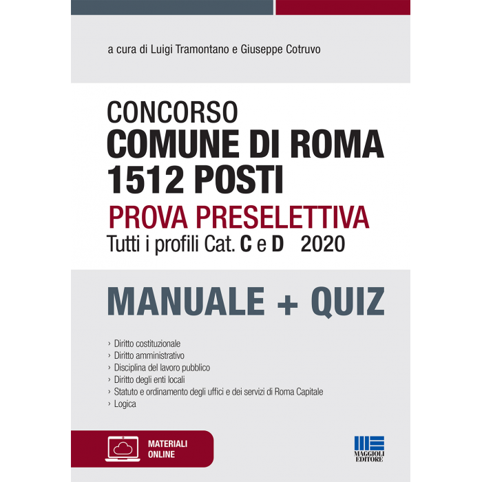 CONCORSO COMUNE DI ROMA 1512 POSTI PROVA PRESELETTIVA 