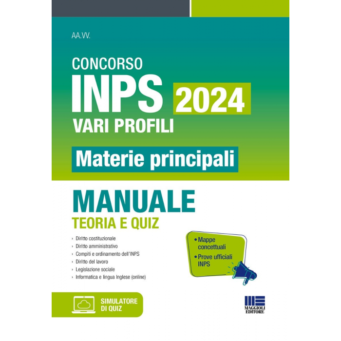 Concorso INPS 2024 - Vari profili Materie principali