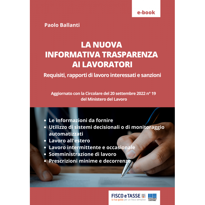 La nuova informativa trasparenza ai lavoratori (eBook)